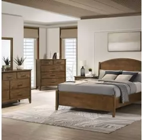 Andover Walnut Queen Arched Panel Bed