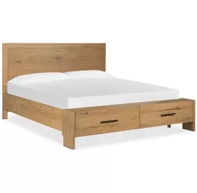 Brookstone Rustic Caramel King Storage Panel Bed