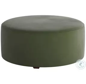Bella Forrest Green Round Cocktail Ottoman