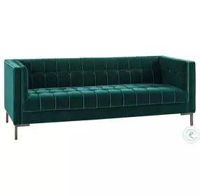 Isaac Emerald Green Velvet Sofa