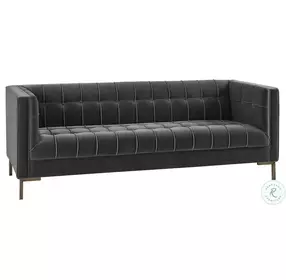 Isaac Moonlight Gray Velvet Sofa