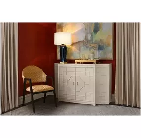 Isabel Painted Antique White 2 Door Soft Close Accent Cabinet