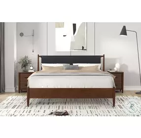 Ian Warm Cherry Brown King Platform Bed