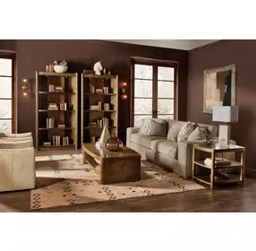 Melange Rich Golden Brown Romano Etagere with LED