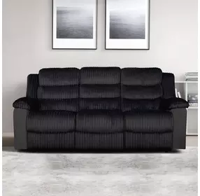 Willow Black 86" Sofa with Dual Recliner
