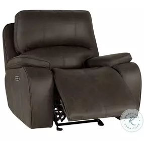 Brookings Brown Glider Power Recliner Power Headrest And Footrest