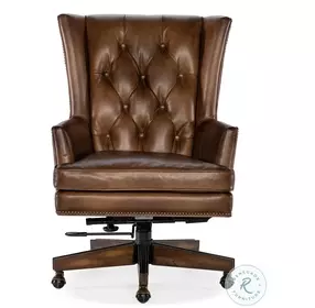 Finley Dark Wood Swivel Executive Chair