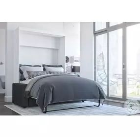 Nebula White 73" Full Sofa Murphy Bed