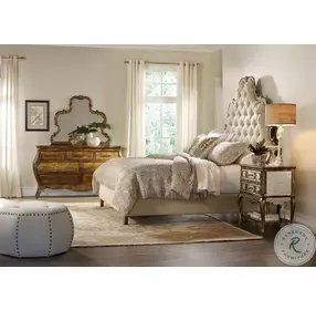 Sanctuary Deep Rich Gold Mirrored Leg Nightstand