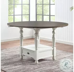 Joanna Ivory And Mocha Drop Leaf Counter Height Dining Room Set