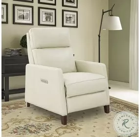 James Barone Parchment Leather Zero Gravity Power Recliner with Power Headrest And Lumbar