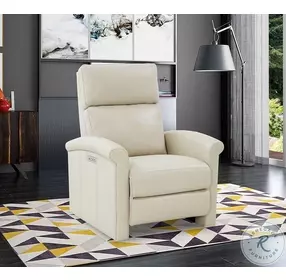 Jaxon Barone Parchment Leather Zero Gravity Power Recliner with Power Headrest And Lumbar