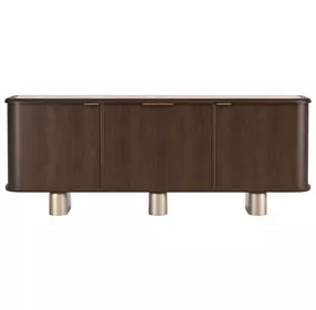 Verge Handcrafted Walnut 85" 4 Door Credenza