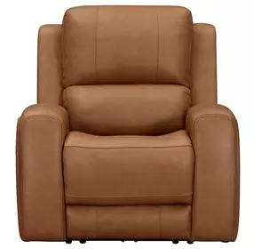 Belmont Lyric Caramel Leather Zero Gravity Power Recliner with USB Charging