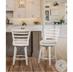 Meadowbrook Whitewash Swivel Counter Height Stool