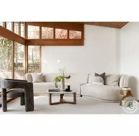 Jinxx White Marble And Natural Coffee Table