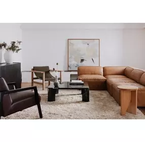 Segment Jetty Black Square Marble Top Coffee Table