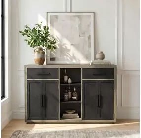 Rizzo Gray and Dark Espresso 4 Door Buffet