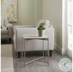 Carrington Silver Large Stone Top Nesting Table