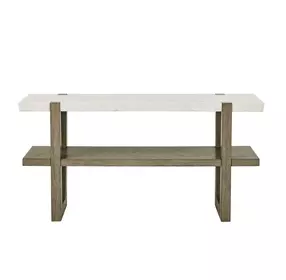 Perth White Rectangular Marble Top Sofa Table