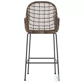 Bandera Natural Black Outdoor Woven Bar Stool
