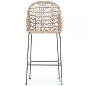 Bandera Vintage White Outdoor Woven Bar Stool