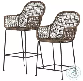 Bandera Natural Black Outdoor Woven Counter Height Stool