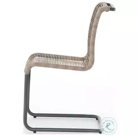 Grover Gunmetal And Vintage White Outdoor Dining Chair