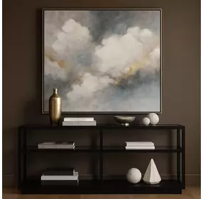 Glaze Onyx Rectangular Glass Top Console Table
