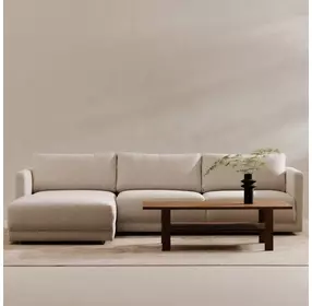 Bryn Oyster 2 Piece Modular LAF Sectional with Pillows