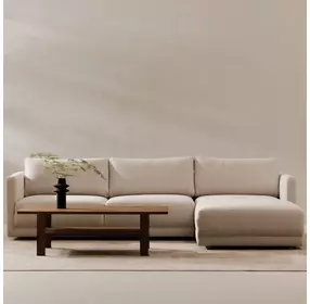 Bryn Oyster 2 Piece Modular RAF Sectional with Pillows