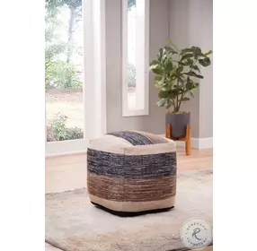 Jamal Brown And Black Handwoven Pouf