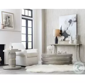 Gilded Gray And Silver Accent Table