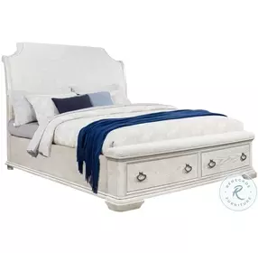 B00567 Dark White Upholstered Sleigh Storage Bedroom Set
