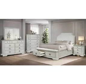 B00567 Dark White Dresser And Mirror
