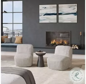 Josie Gray Upholstered Swivel Accent Chair