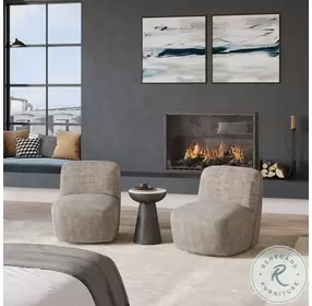 Josie Mink Upholstered Swivel Accent Chair