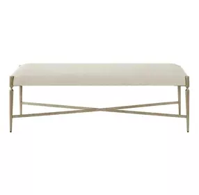 Oakmere Beige Upholstered Bed Bench