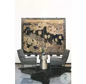 Linea Textured Graphite Metal Chairside Table