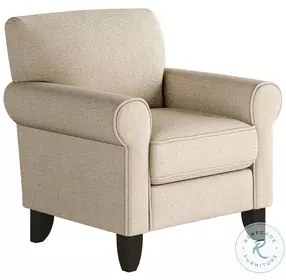 Sugarshack Oatmeal Rolled Arm Accent Chair