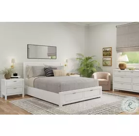 Carmel White King Panel Storage Bed