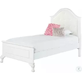 Jenna White Youth Upholstered Panel Bedroom Set