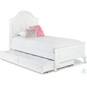 Jenna White Youth Upholstered Panel Bedroom Set With Trundle