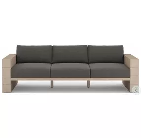 Leroy 96" Brown And Charcoal Performance Fabric Outdoor Sofa