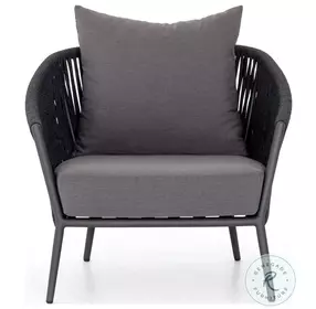 Porto Charcoal And Bronze Performance Fabric Outdoor Chair