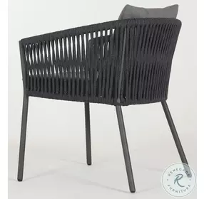 Porto Charcoal And Bronze Performance Fabric Outdoor Dining Chair
