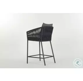 Porto Charcoal And Bronze Performance Fabric Outdoor Counter Height Stool