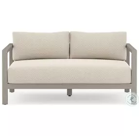Sonoma Faye Sand Performance Fabric And Grey Outdoor Loveseat