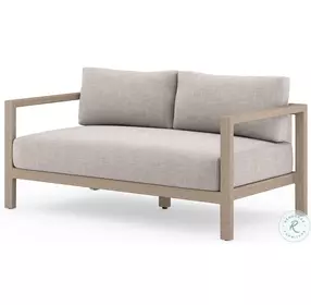 Sonoma Stone Grey And Washed Brown Performance Fabric Outdoor Loveseat