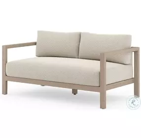 Sonoma Brown And Faye Sand Performance Fabric Outdoor Loveseat